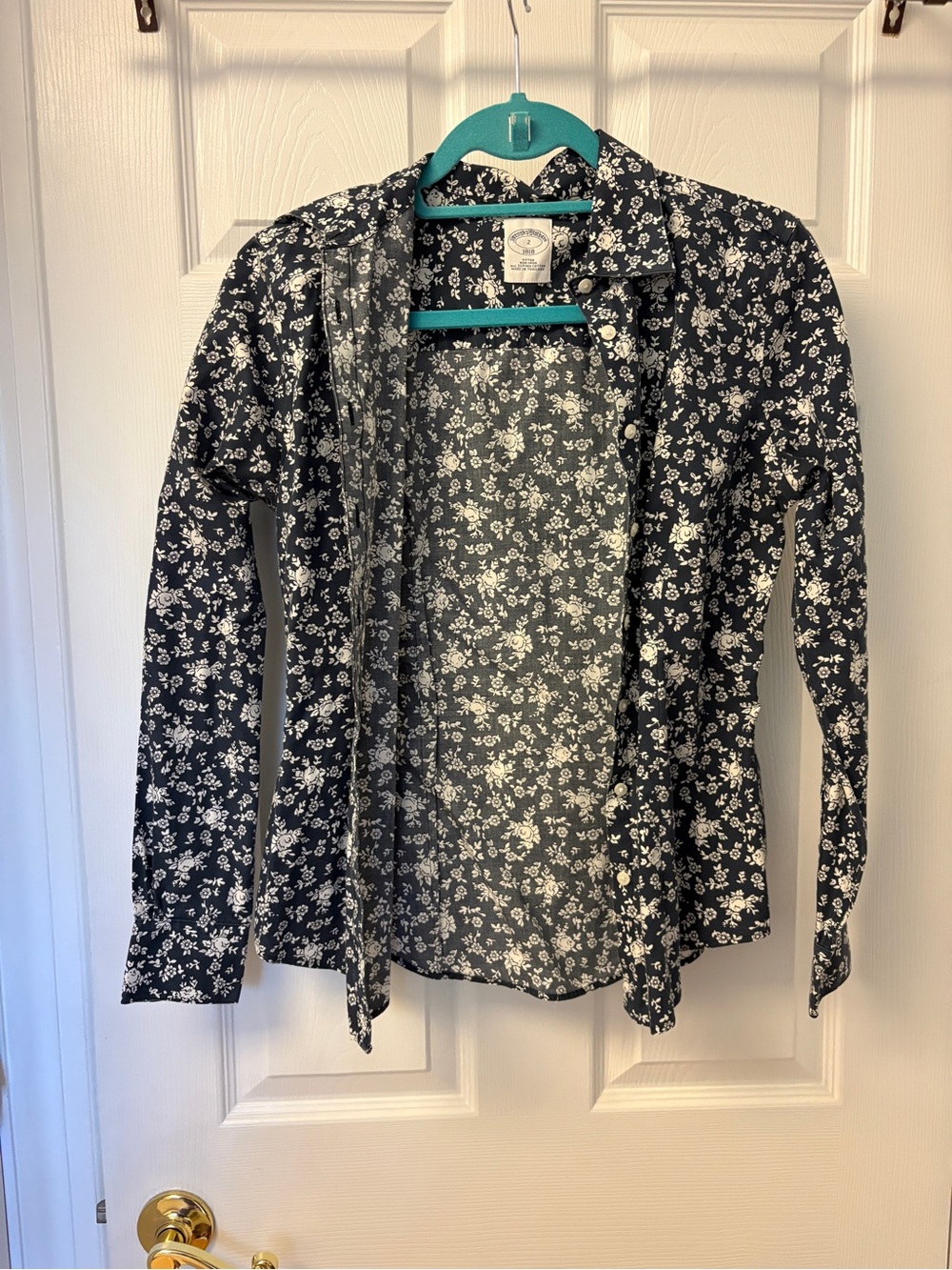 Brooks Brothers Navy and White Floral Button-Down Shirt